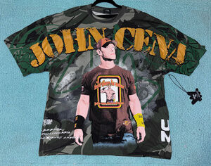 Civil Regime x WWE John Cena Graphic T-Shirt Camo Green XLarge Y2K